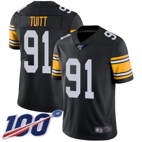 Men Pittsburgh Steelers Football 91 Limited Black Stephon Tuitt Alternate 100th Season Vapor Untouchable Nike NFL Jersey